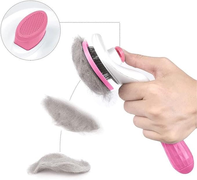 Self Cleaning Slicker Brush for Cats & Dogs, Cat Brush For Shedding, Cat Brush & Dog Brush with Massage Particles, Deshedding Brush, Hair Brush Puppy Brush for Haired Dogs
