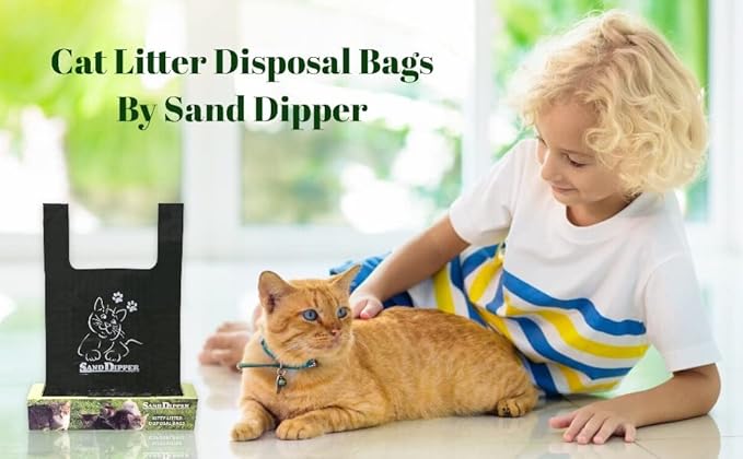 Sand Dipper Cat Litter Waste Bags | Strong Thick Odor Sealing (Tall 35 Roll)
