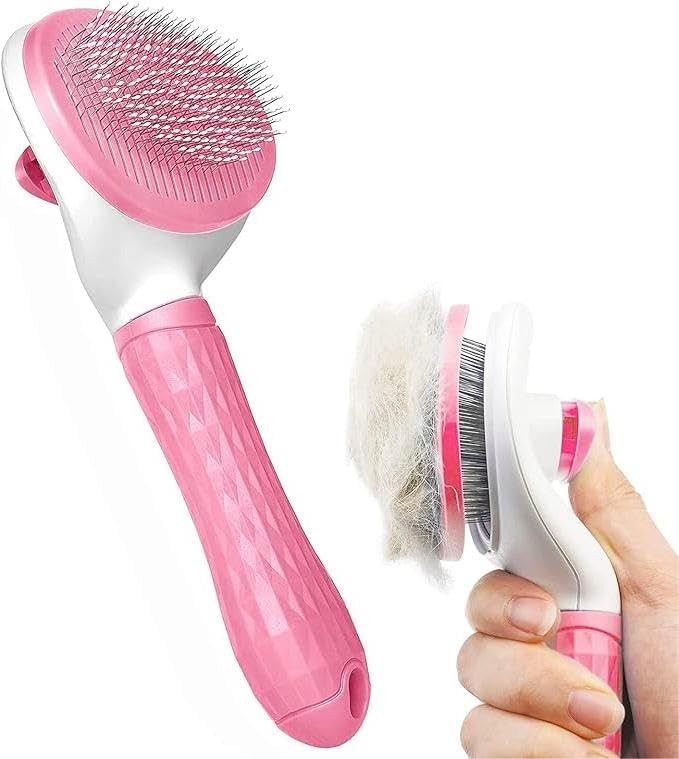 Self Cleaning Slicker Brush for Cats & Dogs, Cat Brush For Shedding, Cat Brush & Dog Brush with Massage Particles, Deshedding Brush, Hair Brush Puppy Brush for Haired Dogs