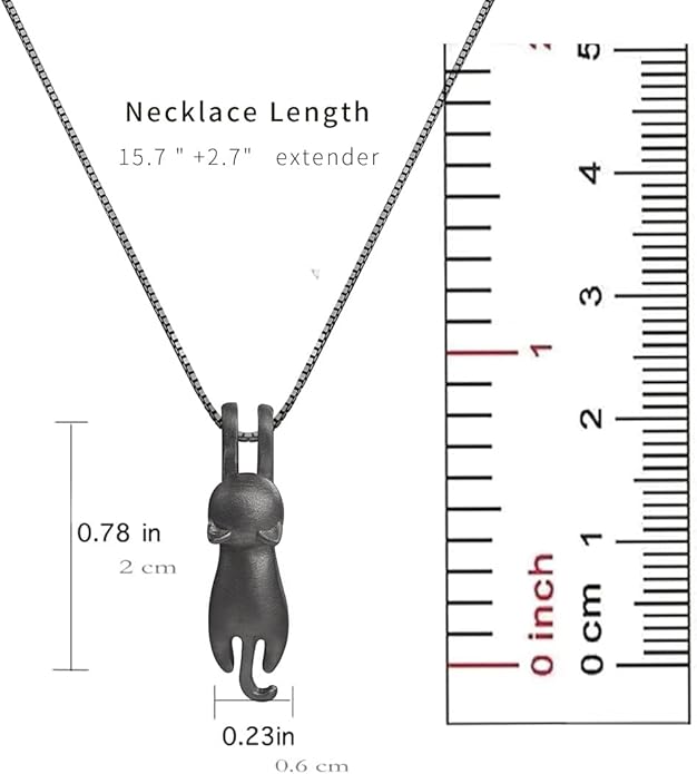 S.Leaf Sterling Silver Cat Necklace - Kitten Jewelry for Cat Lovers - Themed Gifts for Women