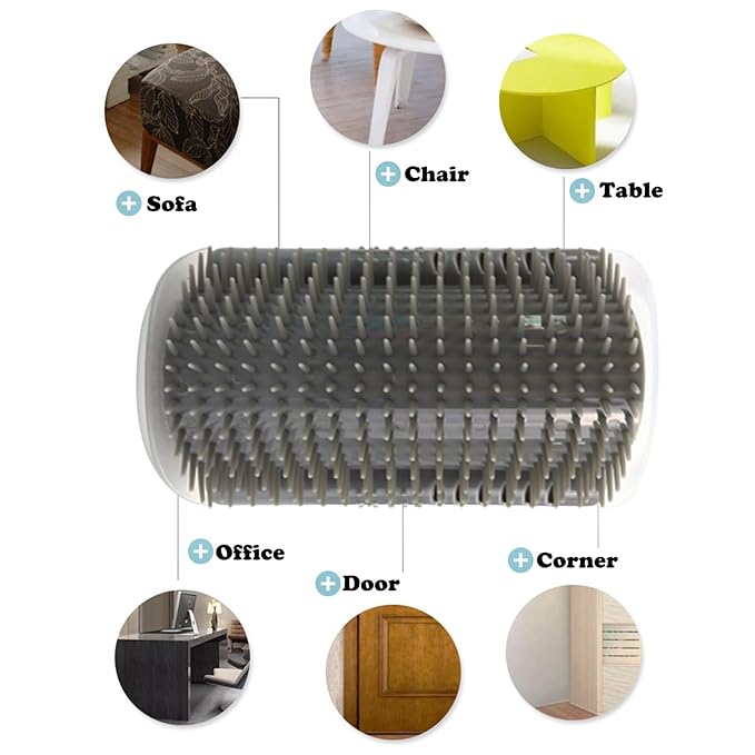 2 PCS Cat Grooming brush, Cat Self Groomers with Catnip, Pet Hair Removal Comb with Water Tank,Cat Accessories Including Soft Tissue for Indoor Long Fur Kitten Massage and Cleaning(Pink)