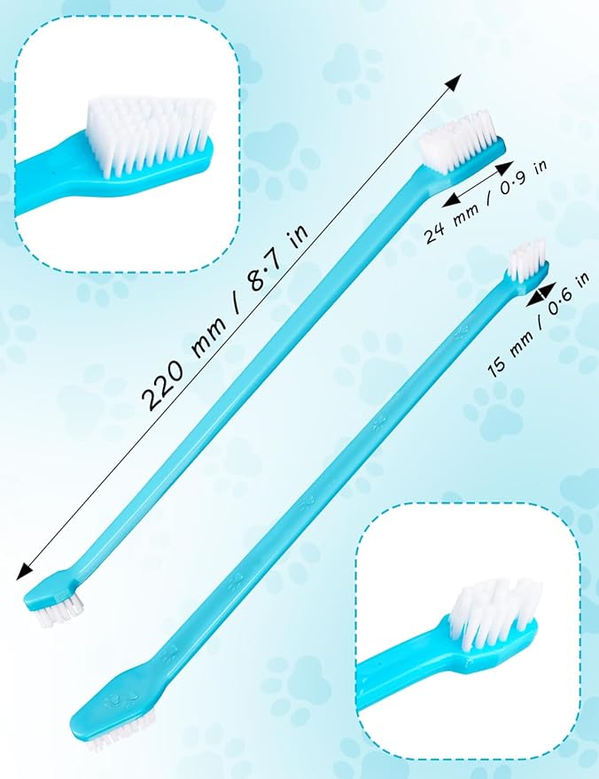 10 Pcs Dual-Headed Pet Toothbrush for Dogs & Cats