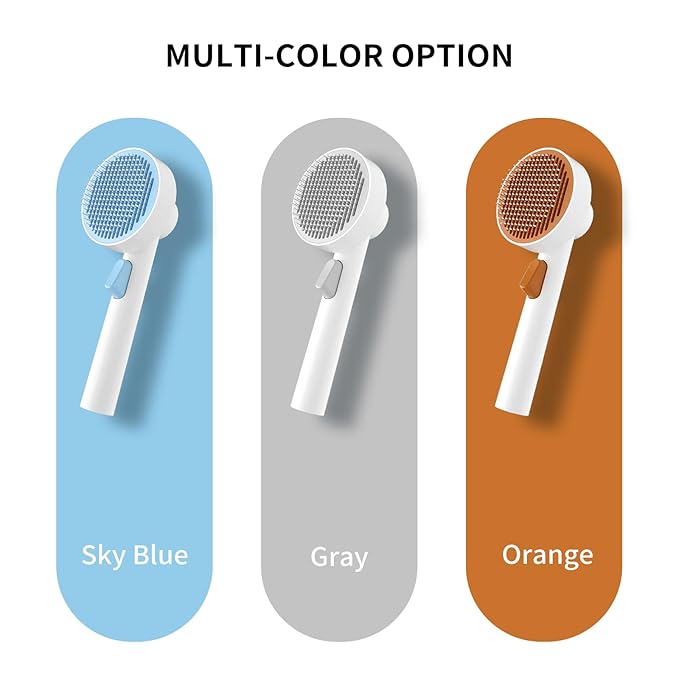 Self Cleaning Slicker Cat Brushes for Indoor Shedding Short Haired Dogs Grooming Supplies for Long Hair Pet Comb Essentials Tools for Pitbulls Removes Matted Fur and Loose Undercoat Set (Sky Blue)