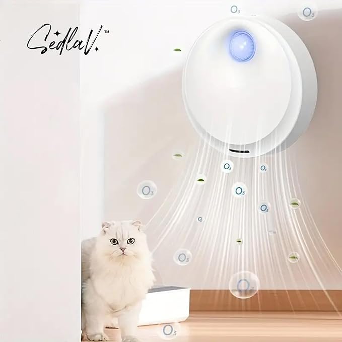 SEDLAV Smart Pet Odor Removing – Efficient Cat Litter Deodorizer- USB Charging, Easy Install, Lasts A Week – Pooph Odor Eliminator for Cat Accessories