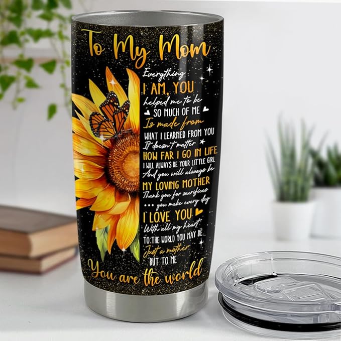 SANDJEST Tumbler for Mom 20oz Stainless Steel Insulated Tumblers Coffee Travel Mug Cup Gifts for Moms Mommy Mothers Mama Gift for Birthday Christmas