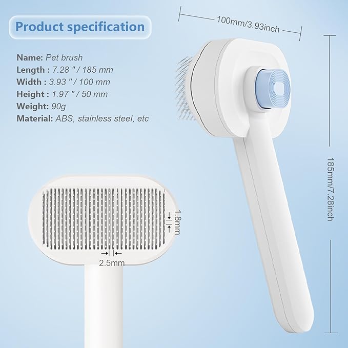 Self Cleaning Cat Brush,Air Cushion Massager Brushes,Airbag Massage Comb Brush for Long or Short Haired Cats Dogs, Removes Loose hair & Tangles, Promote blood circulation,Grooming Brush