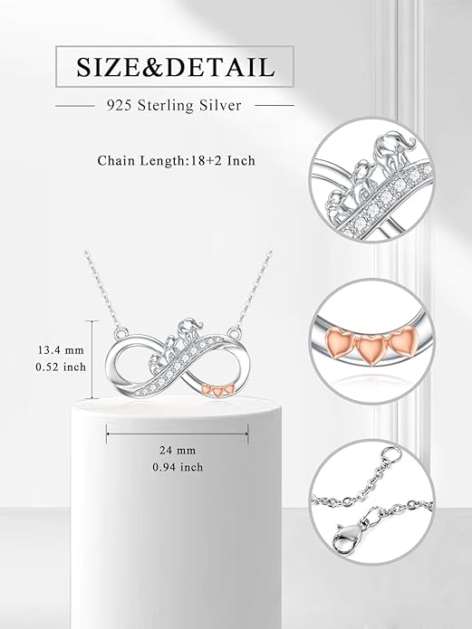 Seiyang Animal Necklace 925 Sterling Silver Elephant/Rabbit/Owl/Phoenix Pendant Necklace Animal Jewelry Gifts for Women Animal Lovers
