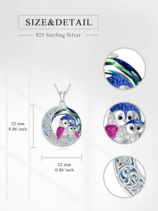 Seiyang Animal Necklace 925 Sterling Silver Elephant/Rabbit/Owl/Phoenix Pendant Necklace Animal Jewelry Gifts for Women Animal Lovers