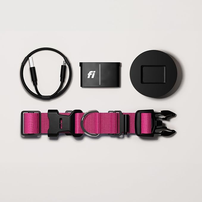 New Fi Series 3+ Smart Dog Tracker Collar – AI GPS for Dogs, Health & Behavior Monitor, Virtual Fence, Escape Alerts, Waterproof, Apple Watch Compatible 12Mo Membership Included