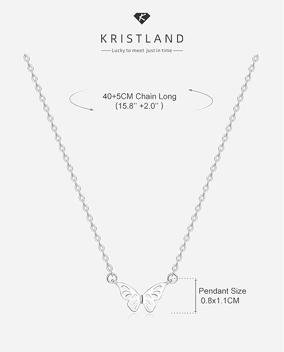S925 Sterling Silver Butterfly Necklace for Women Cute Animal Meaning Dainty Necklace Pearl Cat Pendant Collar for Gift