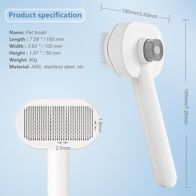 Self Cleaning Cat Brush,Air Cushion Massager Brushes,Airbag Massage Comb Brush for Long or Short Haired Cats Dogs, Removes Loose hair & Tangles, Promote blood circulation,Grooming Brush