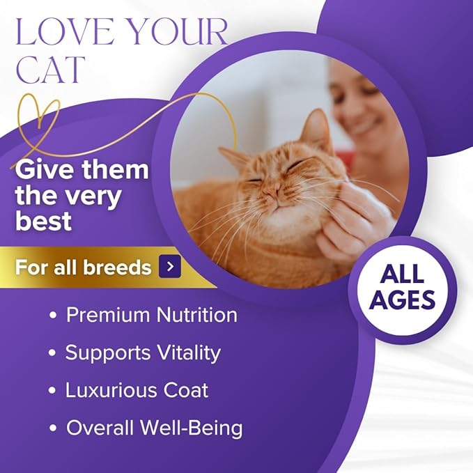 Royal Whisker Cat Vitamins - Omega-3 Rich, Taurine Enriched, CoQ10 Infused Soft Chews - Premium Vitamins for Indoor Cats - All-Natural, Vet-Formulated - USA Made for Feline Health - 90 Count (270g)