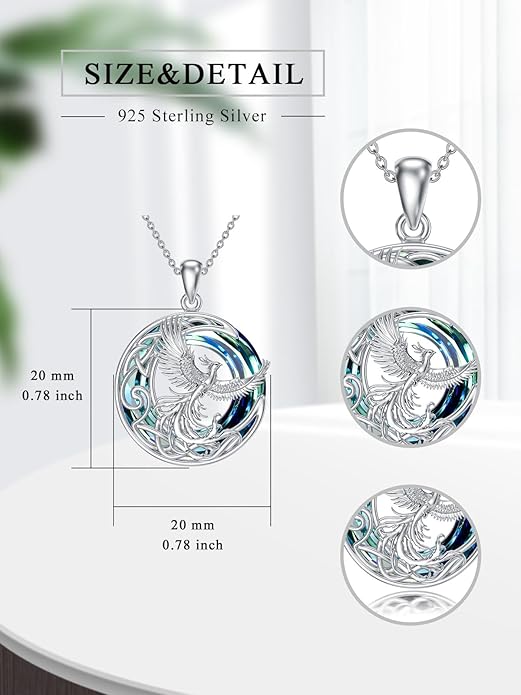 Seiyang Animal Necklace 925 Sterling Silver Elephant/Rabbit/Owl/Phoenix Pendant Necklace Animal Jewelry Gifts for Women Animal Lovers
