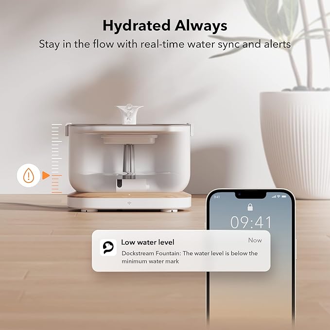 PETLIBRO App-Controlled Cat Water Fountain, Pet Water Fountain with Stainless Steel Tray, Water Fountains for Cats Indoor with Drinking Monitoring, Cat Fountains for Drinking with 2 Wireless Pumps