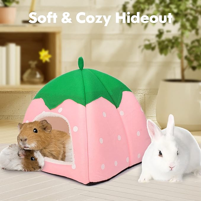 Guinea Pig Hideout Bed Rabbit House Cave Accessories Cozy Hide-Out for Bunny Hedgehog Ferret Chinchilla&Other Small Animals