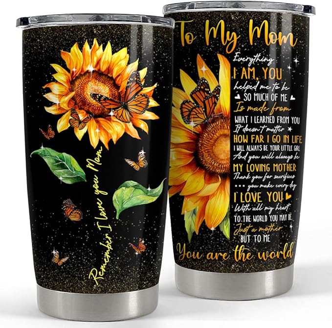 SANDJEST Tumbler for Mom 20oz Stainless Steel Insulated Tumblers Coffee Travel Mug Cup Gifts for Moms Mommy Mothers Mama Gift for Birthday Christmas