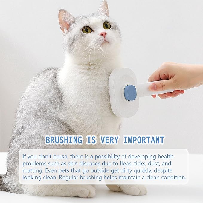 Self Cleaning Cat Brush,Air Cushion Massager Brushes,Airbag Massage Comb Brush for Long or Short Haired Cats Dogs, Removes Loose hair & Tangles, Promote blood circulation,Grooming Brush