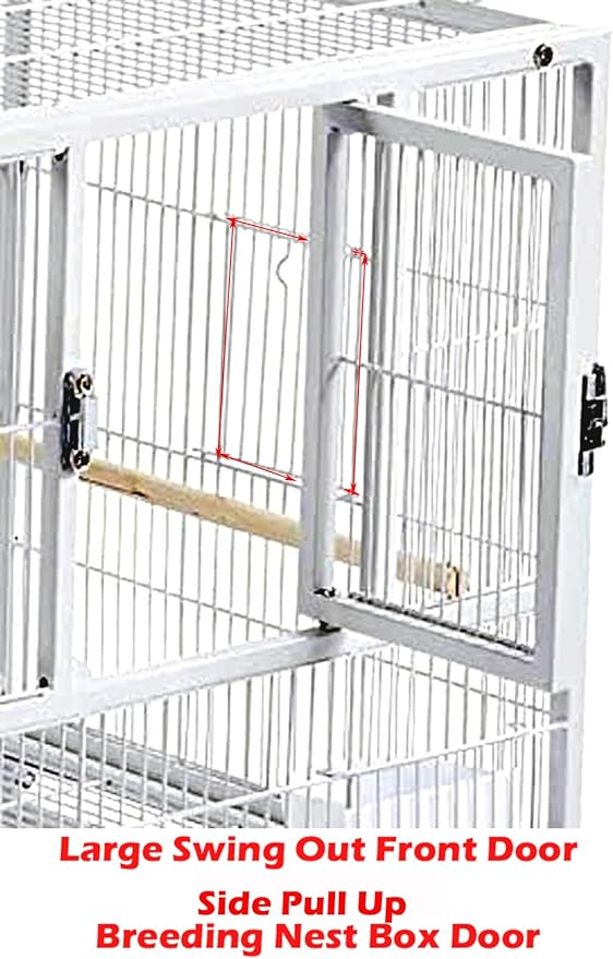 1/2/3-Combo Stacker Center Divided Breeder Breeding Bird Flight Double Rolling Cage for Aviaries Canaries Cockatiels Lovebirds Finches Budgies Small Parrots