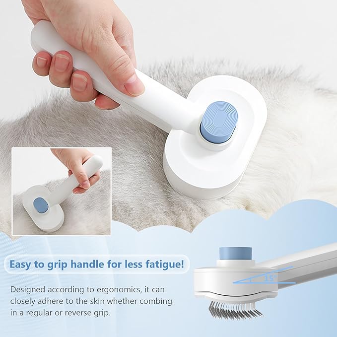 Self Cleaning Cat Brush,Air Cushion Massager Brushes,Airbag Massage Comb Brush for Long or Short Haired Cats Dogs, Removes Loose hair & Tangles, Promote blood circulation,Grooming Brush