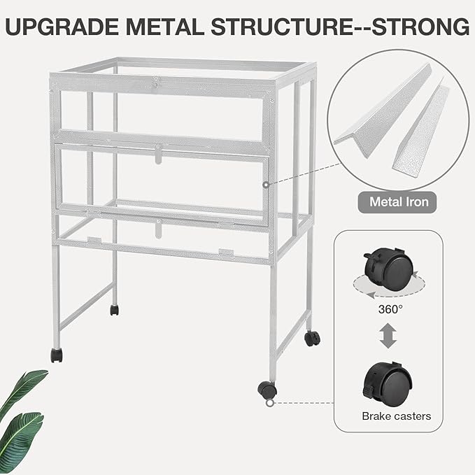 Guinea Pig Cage, Moveable Metal Frame Hamster Cage Anti-Chewing with Aluminium Alloy Edge, Hideouts, Ramps, Seesaws Chewing Toy, Deeper Pull-Out Leakproof Tray for Indoor Outdoor(White)