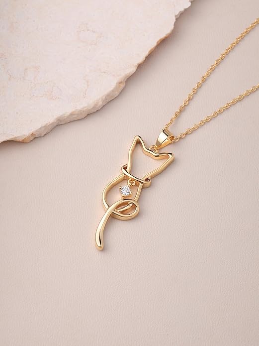 S.Leaf Cat Lover's Necklace - Cat Pendant for Women, Birthday Gifts for Her & Friends