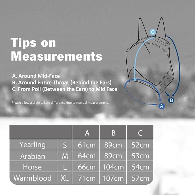 Harrison Howard Pro Luminous Horse Half Face Fly Mask Large Eye Space with Ears UV Protection for Horse Coral Orange M