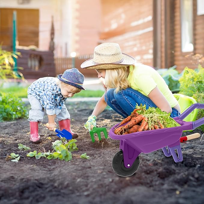 Kids Gardening Tools Outdoor Toys Set Backyard Play with Wheelbarrow Educational STEM Learning Pretend Toys Outdoor Indoor for Toddlers Kids Boys Girls