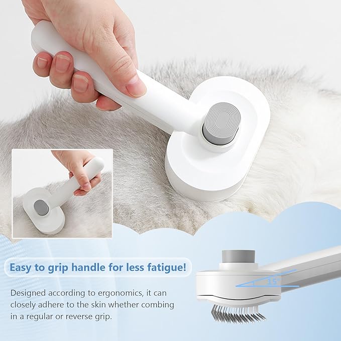 Self Cleaning Cat Brush,Air Cushion Massager Brushes,Airbag Massage Comb Brush for Long or Short Haired Cats Dogs, Removes Loose hair & Tangles, Promote blood circulation,Grooming Brush