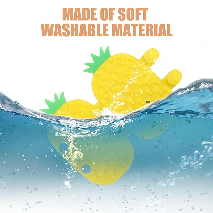 Self Cleaning Cat Brush, 2-in-1 Tickling Comb Pet Brush Silicone Tickling Artifact Cat Grooming Shedding Brush Cat Corner Scartcher for Short/Long Hair Cats Dogs Pets (Pineapple Style)