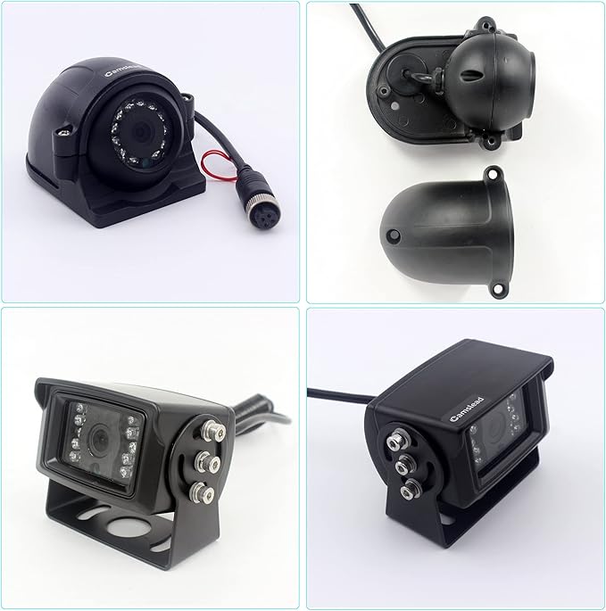 10 inch Screen 1080P Backup Camera System with Wired, DVR Recorder, Quad Split Screen, Car Monitor + 2X Waterproof Reversing Cameras + 2X Safety Sides Camera, for Camper, Trailers, Truck, RV