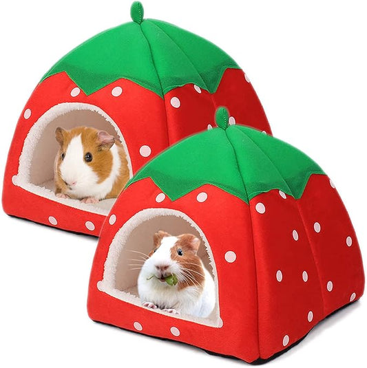 Guinea Pig Hideout 2 Pack Guinea Pig Bed House Cage Accessories Cozy Hide-Out for Hedgehog Ferret Chinchilla&Other Small Animals