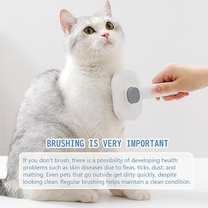 Self Cleaning Cat Brush,Air Cushion Massager Brushes,Airbag Massage Comb Brush for Long or Short Haired Cats Dogs, Removes Loose hair & Tangles, Promote blood circulation,Grooming Brush