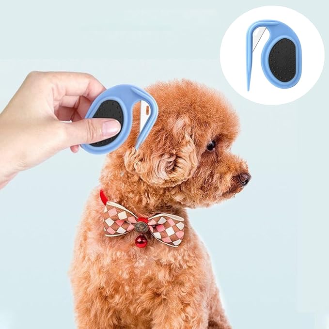 2 PCS Pet Grooming Tool Professional Dematting Comb Dog Detangler Brush Hair Grooming Tool Dog Undercoat Rake Grooming Rake for Grooming - Cuts Through Matts & Tangles with Ease(Blue、Green)