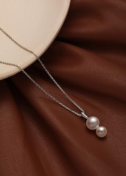 S.Leaf Cat Pearl Necklaces For Women Sterling Silver Cat Lovers Lady Gifts Pearl Opal Jewelry Pendant Collarbone Charm Necklace Best Friend Birthday Gifts for Women Trendy Sister Mom Wife Womens Her Friend Party