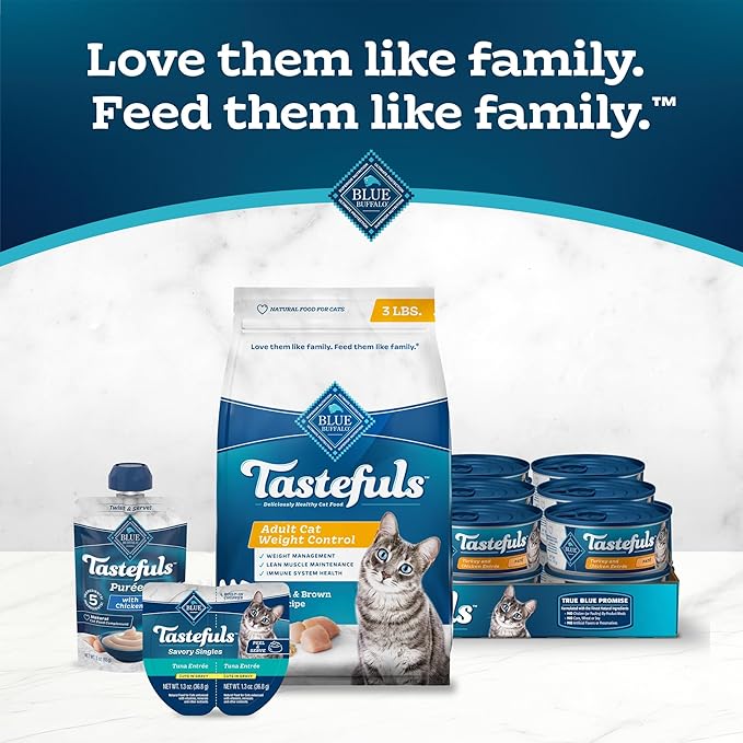 Blue Buffalo Tastefuls Natural Food for Adult Cats, Weight Control, 7-lb. Bag