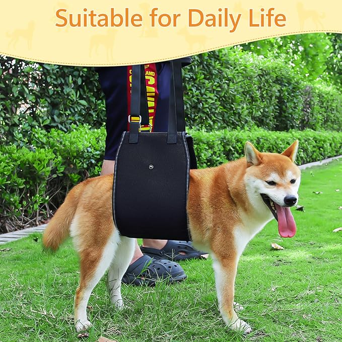 Dog Lift Harness Dog Sling for Large Dogs, Portable Dog Carrier Sling for Back Legs, Ajustable Hip Support Harness for Weak Rear Leg, Assist Senior Disabled Joint Injuried and After ACL