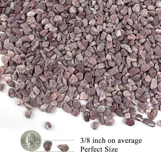 10 lbs Pebbles for Plants, 3/8 Inch Pea Gravel Stones Decorative Red River Rocks for Succulent, Cactus, Landscaping, Vases, Terrarium, Aquarium, Potted Top Dressing and Outdoor Garden