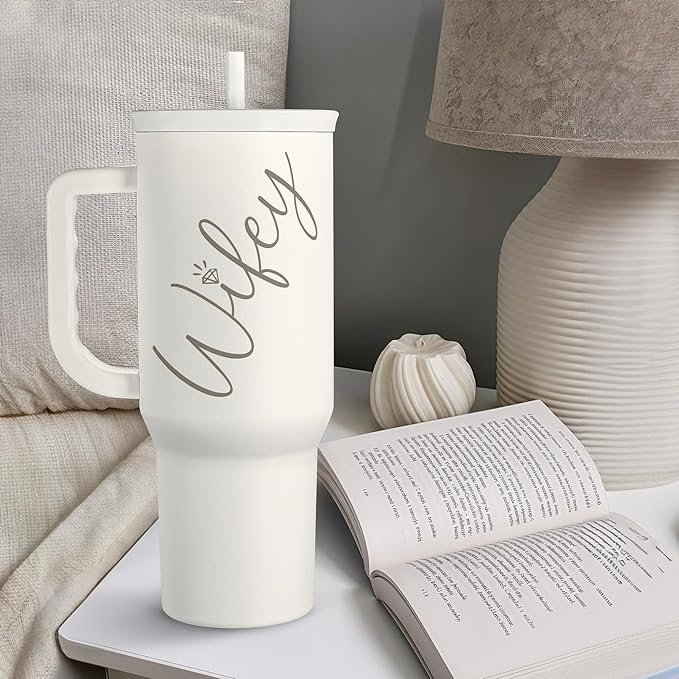 SANDJEST Gift for Wife from Husband – 40oz Insulated Stainless Steel Tumbler with Handle and Straw, Gifts for Anniversary, Birthday, Christmas, Valentine, Coffee Travel Mug
