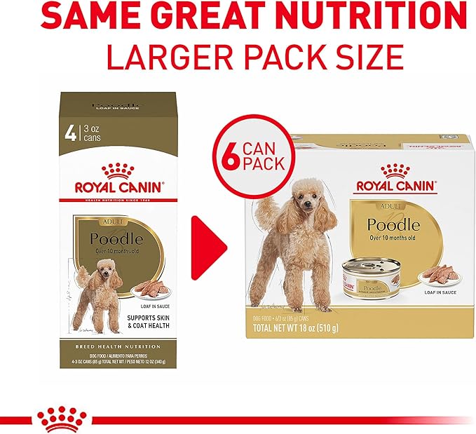 Royal Canin Poodle Adult Breed Specific Wet Dog Food, 3 oz can (6-Pack)