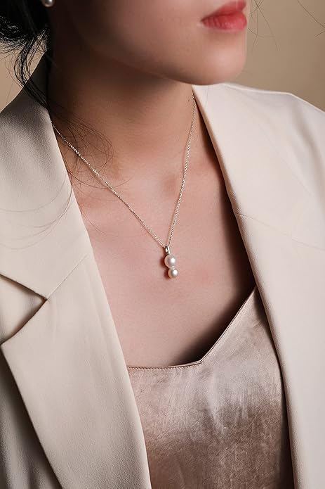 S.Leaf Cat Pearl Necklaces For Women Sterling Silver Cat Lovers Lady Gifts Pearl Opal Jewelry Pendant Collarbone Charm Necklace Best Friend Birthday Gifts for Women Trendy Sister Mom Wife Womens Her Friend Party