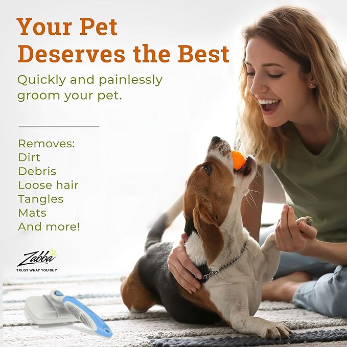 Self Cleaning Dog Brush for Shedding Slicker Brush Cat Long Haired Pet Brush Grooming Deshedding Supplies - Medium to Large Pets White