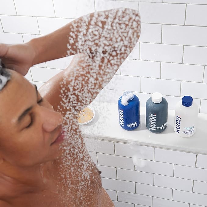 Huron Shower Kit - Shampoo, Conditioner, & Body Wash For Men - Citrus + Eucalyptus Scent - Hydrating & Nourishing Men's Shampoo & Conditioner