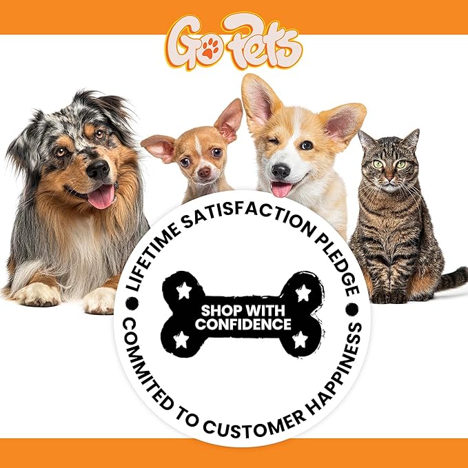 GoPets Double Row Dematting Rake, Undercoat Grooming Tool for Thick and Long Coat Pets, Ideal for Sensitive Skin, Reduces Breakage, Supports Daily Shedding Control, Detangler for Dogs and Cats