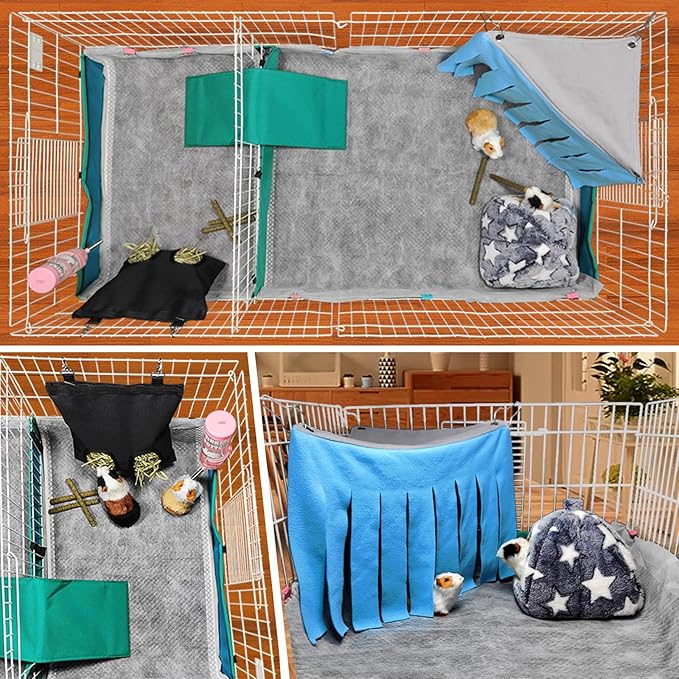 Guinea Pig Bedding, Disposable Guinea Pig Cage Liners, Charcoal Odor Controlling Absorbent Waterproof Pee Pads for Rabbits, Hamster and Other Small Animals. 24''x47''(for Midwest),20 Count