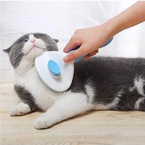 Self Cleaning Slicker Brush for Dogs & Cats, Dog Brush For Shedding, Cat Brush & Dog Brush with Massage Particles, Deshedding Brush, Hair Brush Puppy Brush for Haired Dogs