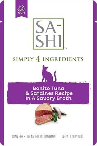 SA-SHI Bonito Tuna & Sardines Cat Food 8 / 1.76 oz Pouches