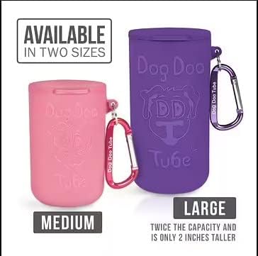 Dog Doo Tube Filled Dog Waste Bag Holders - Reusable Dog Poop Bag Tubes Designed to Keep in Odors and Germs