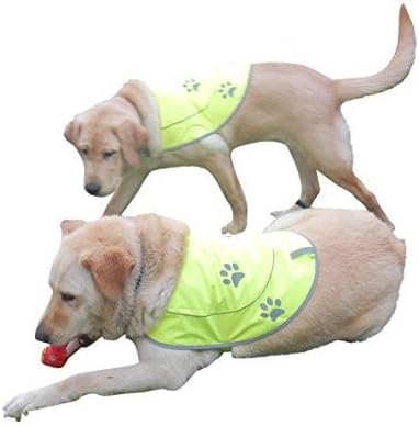 Dog Reflective Vest - Comfortable Jacket Safety Hunting, High Visibility for Dogs with Elastic Straps and Clasp Closure- Yellow, X-Small
