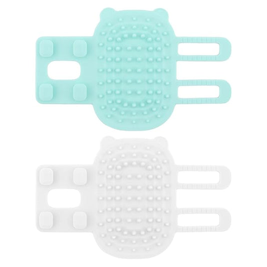 2 pcs Silicone Rubbing Corner Brush, Pet Itch Tool Back Scratcher for Dogs and Cats (White, Green, Size: 6.5x4.13inch)