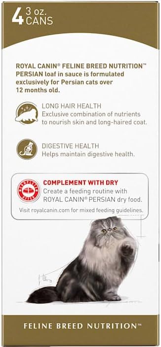 Royal Canin Persian Breed Loaf in Sauce Adult Wet Cat Food, 3 oz can (4-pack)